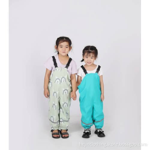 Child polyurethane unisex all season outdoor hiking Waterproof colorful single person coating rainwear overalls